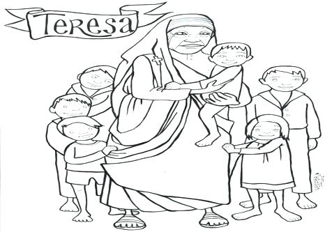 476x333 Mother Teresa Coloring Pages Mother Coloring Page Coloring Trend
