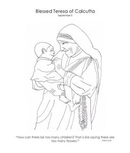 255x300 Coloring Page Of Mother Teresa For Catholic Kids Catholic