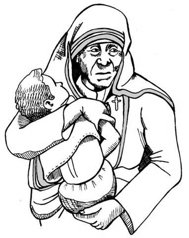 382x480 Mother Teresa Drawing Sketch Template Dessin Mother Teresa