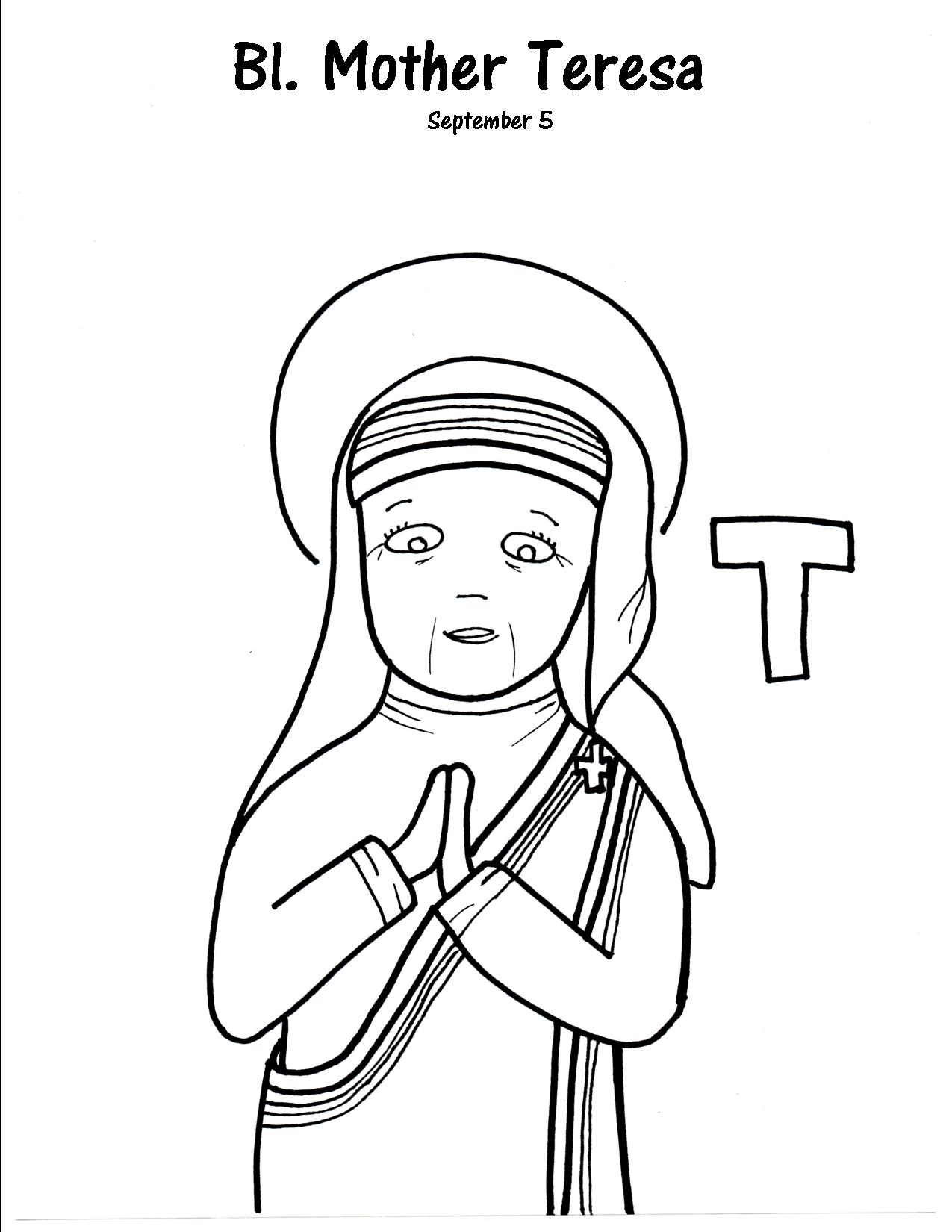 1275x1650 T Is For Blessed Mother Teresa Pdf, Filing And Craft