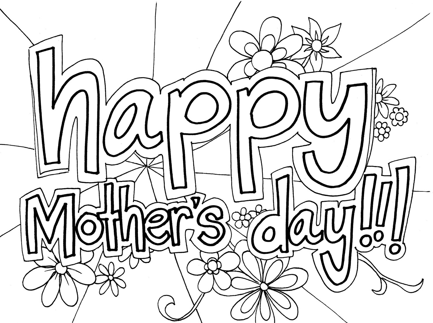 1500x1119 Lavishly Mothers Day Coloring Pages In Spanish