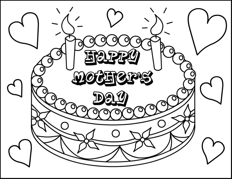 800x618 Free Kindergarten Mothers Day Coloring Pages Mother For Kids Happy