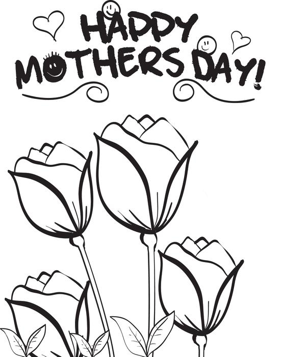551x700 Free Printable Mothers Day Flowers Coloring Page For Kids 3