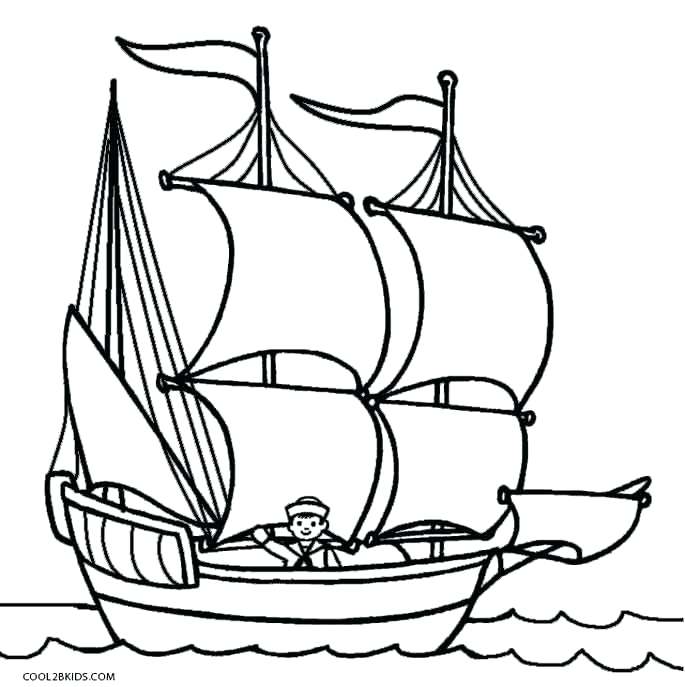 685x687 Boat Coloring Page Mayflower Boat Coloring Page Motor Boat