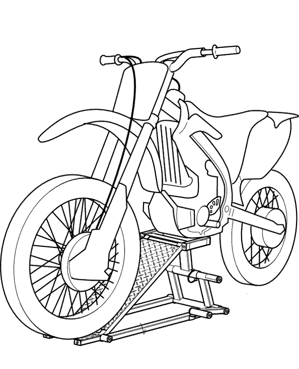 600x740 Cross Motorbike Free Printable Coloring Page To Print Or Download