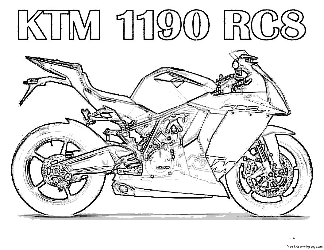 1056x816 Free Printable Motorcycle Coloring Pages For Kidsfree Printable
