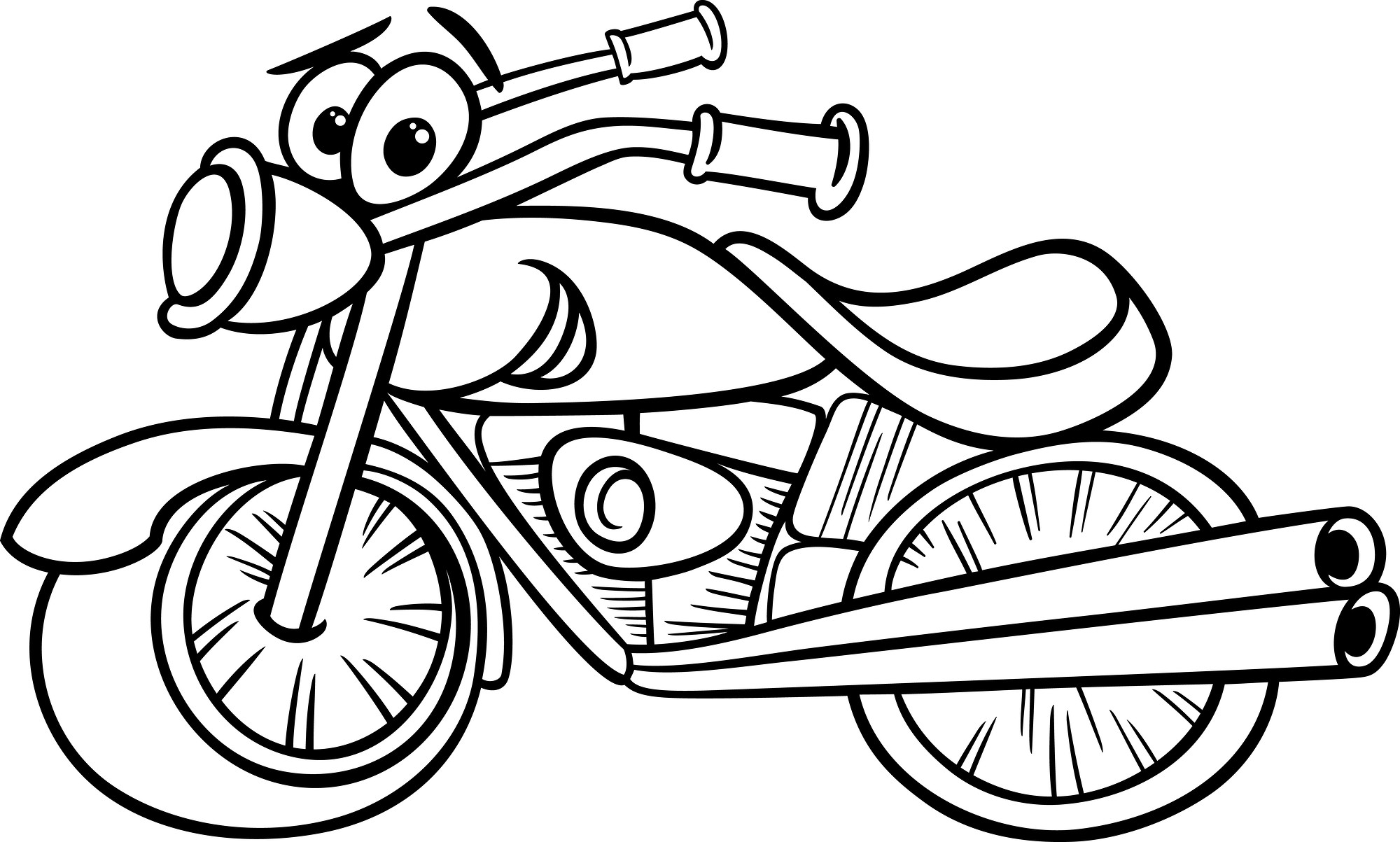 2000x1203 Motor Cycle Coloring Page Wagashiya