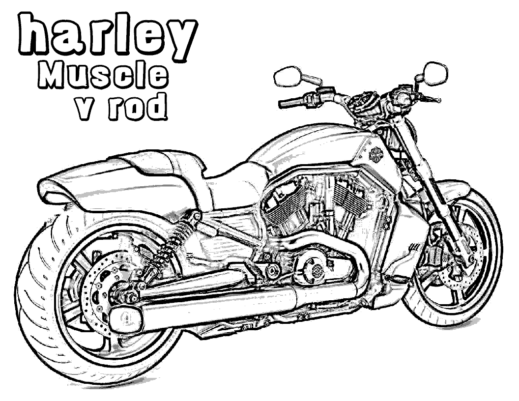 1056x816 Harley Davidson Coloring Pages