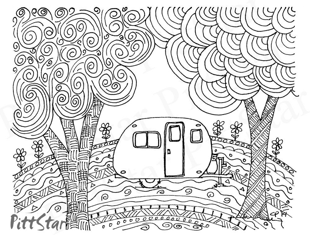 1000x773 Instant Download Doodled Retro Vintage Whimsical Travel