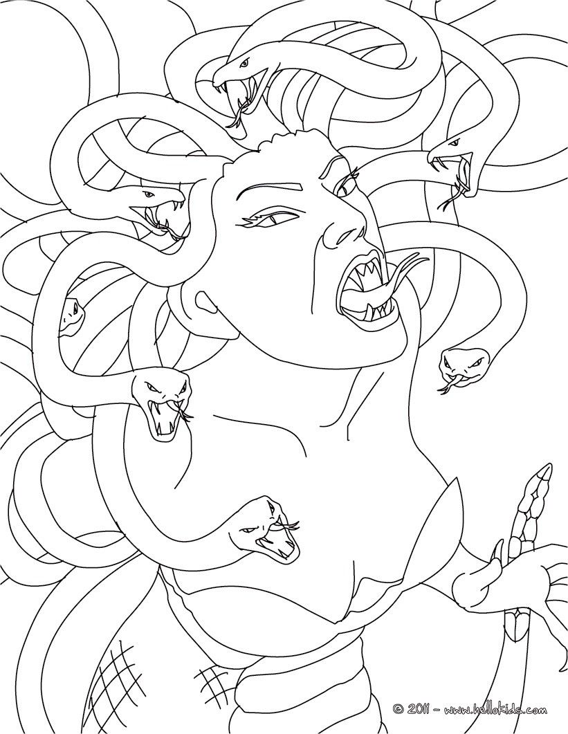 821x1061 Free Digital Or Print For Free Coloring Page Of Medusa. Give This