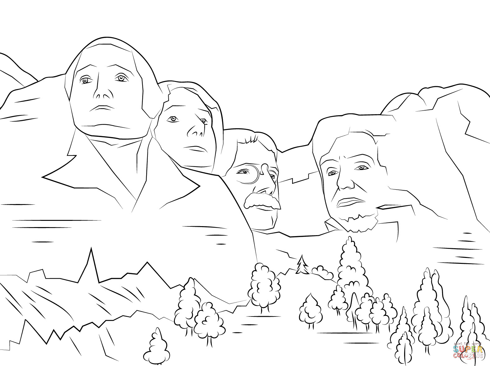 1575x1175 Mount Rushmore Coloring Page Thatswhatsup