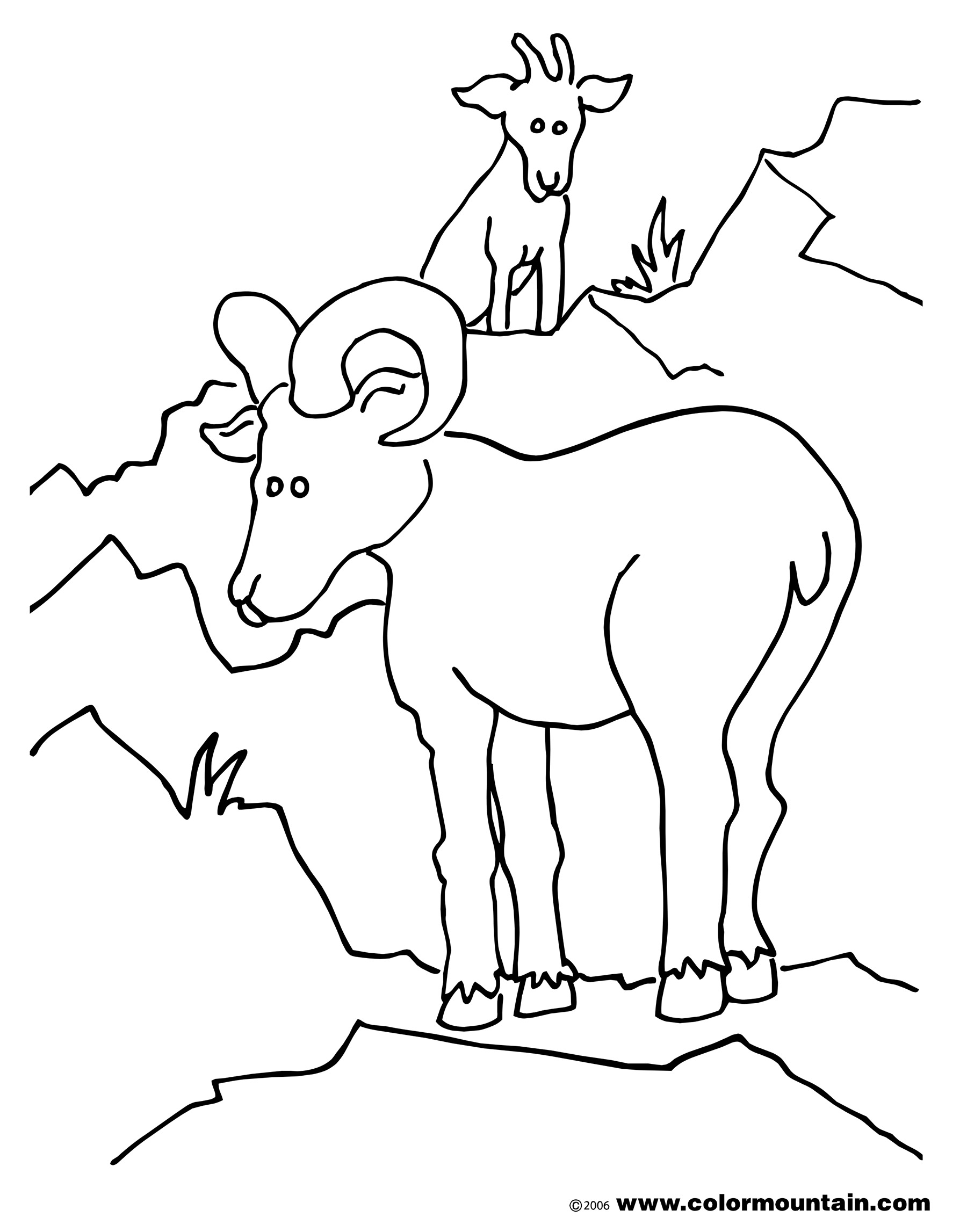 1800x2294 Mountain Goat Coloring Page