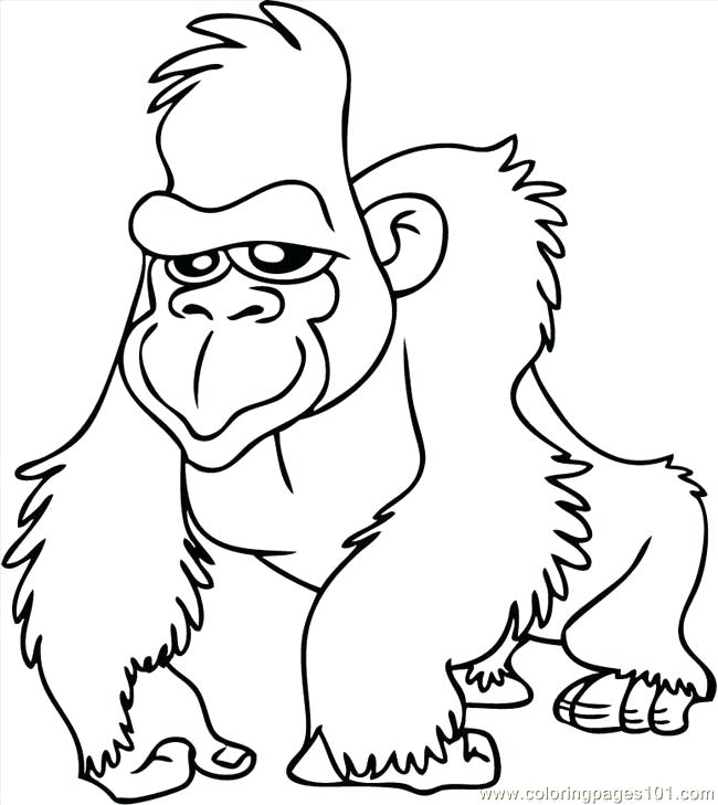 650x729 Gorilla Coloring Pages