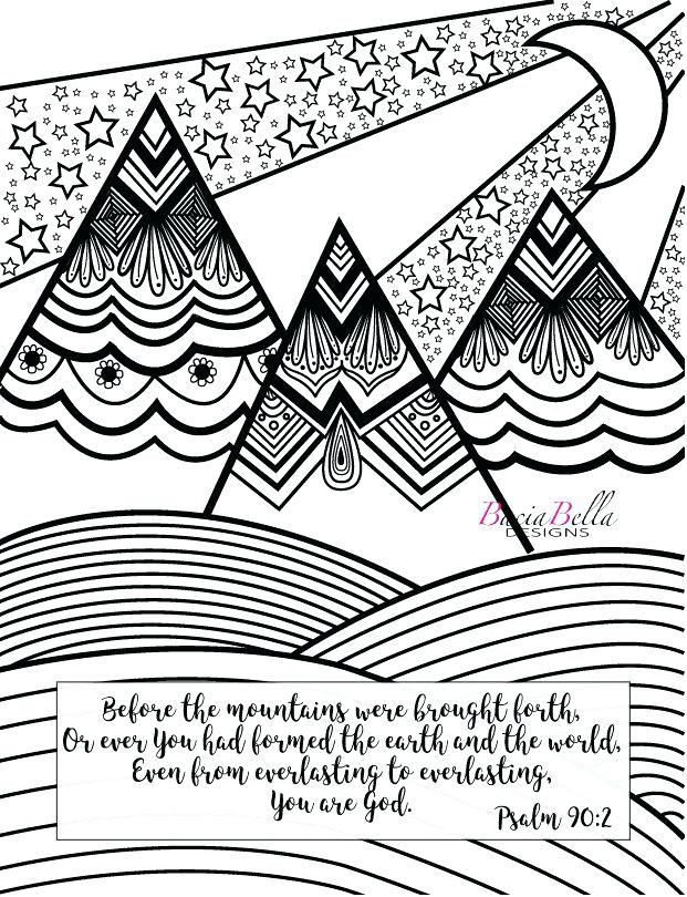 621x810 Coloring Pages Of Mountains Zen Tangle Mountain Psalm Adult