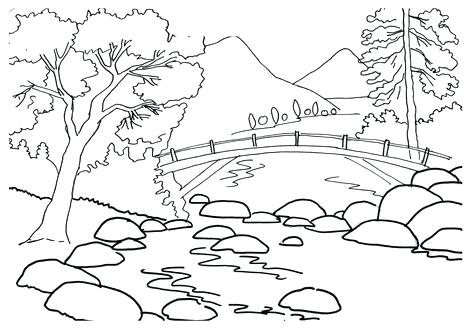 476x333 Mountain Landscape Coloring Pages Landscapes Mountains Mountain