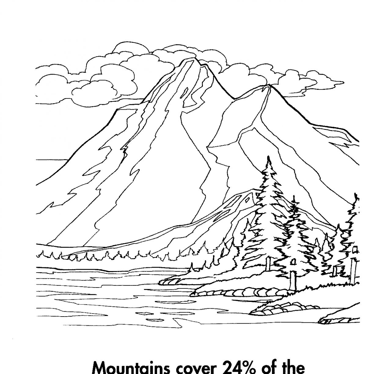 1224x1224 Pictures Mountains Coloring Page For Kids Printable Free Pages