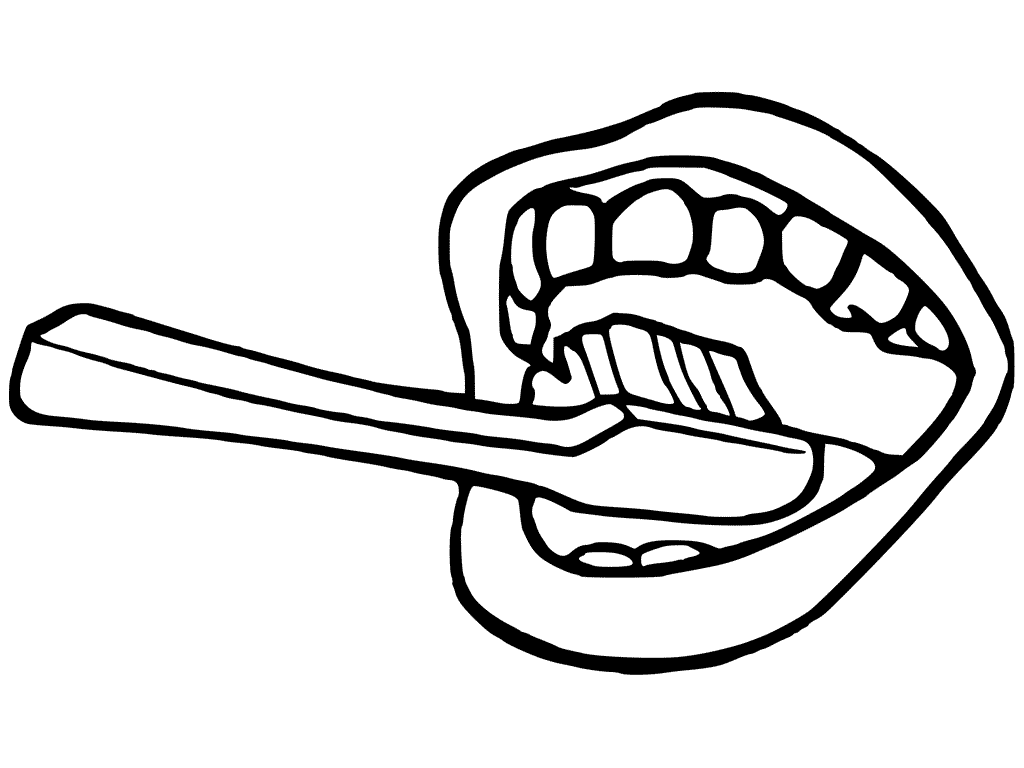1024x768 Printable Toothbrush And Mouth Coloring Page