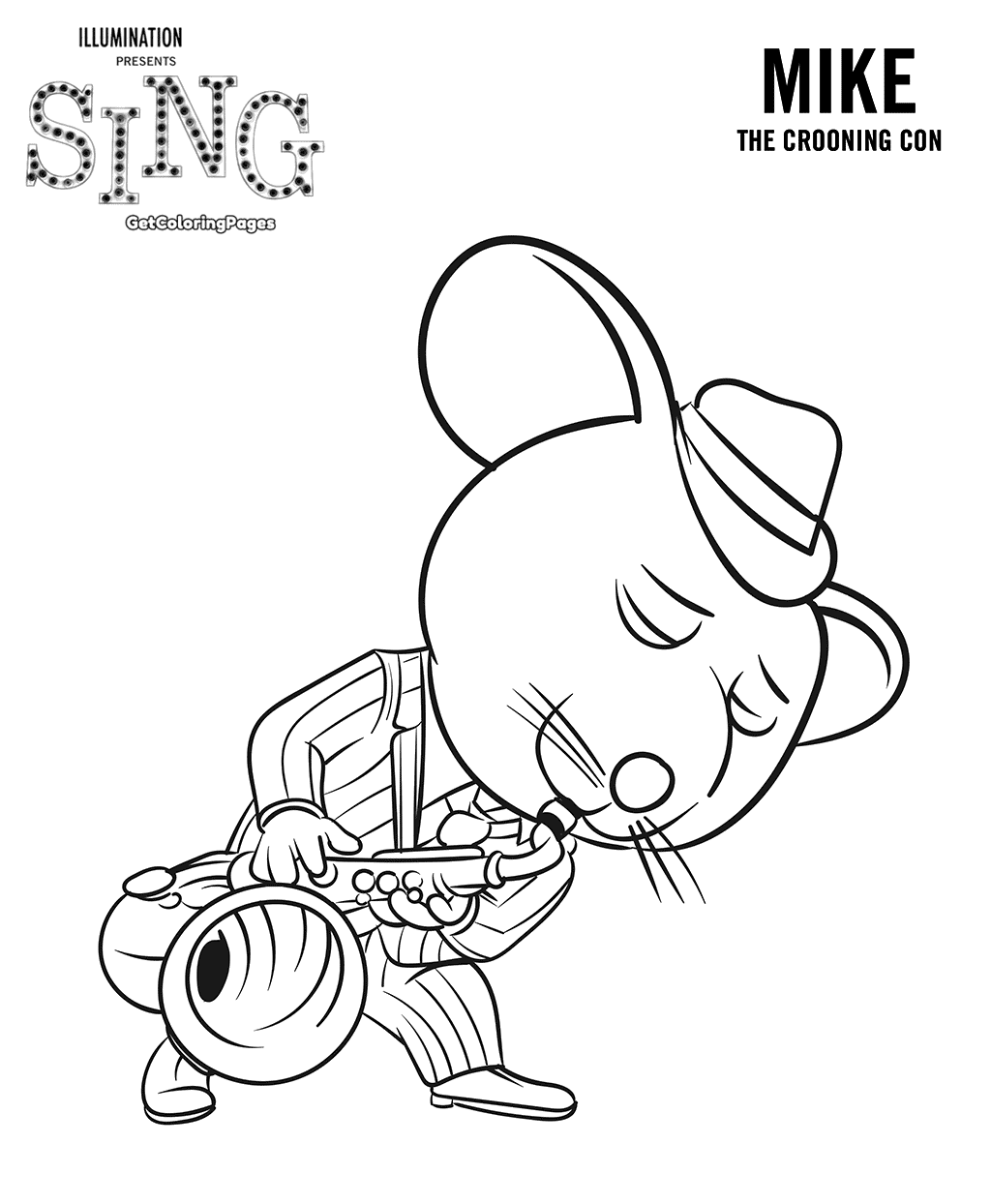 1024x1244 Sing Movie Coloring Pages Mouse Mike