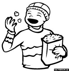 236x240 Movie Theater Coloring Pages It's National Popcorn Popping Month