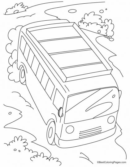 420x542 Fast Moving Bus On A Slope Coloring Pages Download Free Fast