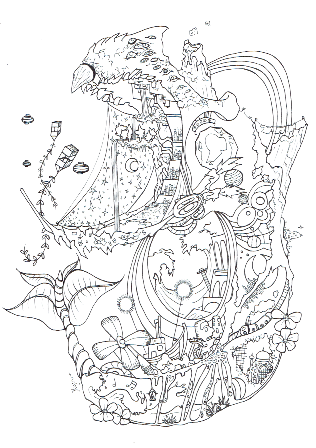 1024x1448 Odd Howl S Moving Castle Coloring Pages Spirited Away Book Arilitv