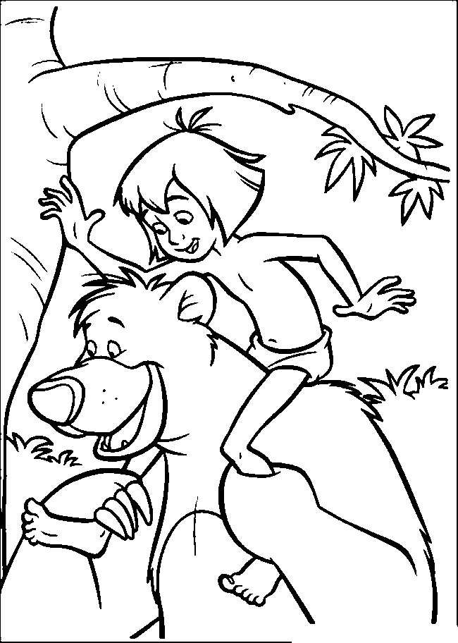 650x912 Jungle Book Mowgli Way Street With Baloo Jungle Book Coloring