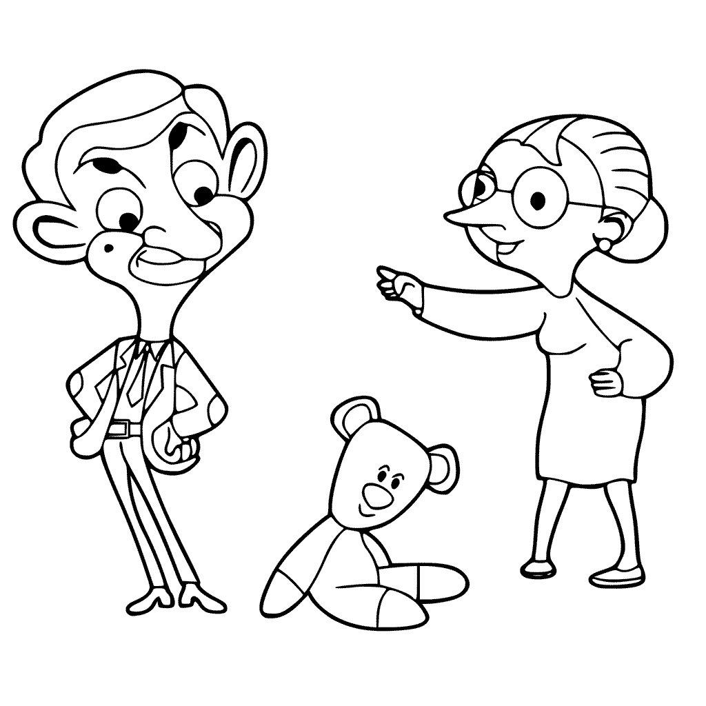 1024x1024 Mr Bean Coloring Pages