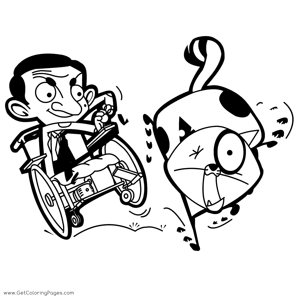 1200x1200 Mr Bean And Cat Scrapper Coloring Pages