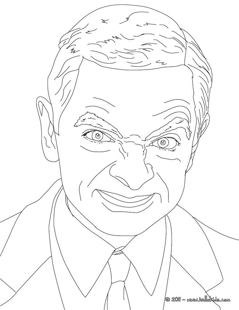 820x1060 Mr Bean Coloring Page. More Famous People Coloring Pages