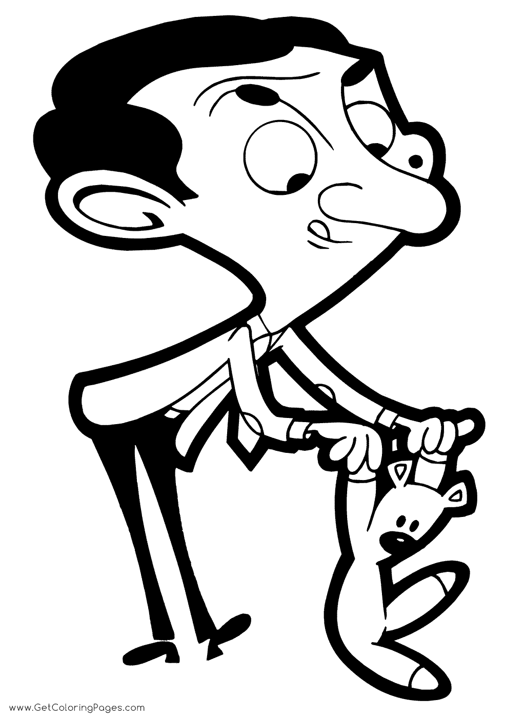 1024x1400 Mr Bean With Teddy Bear Coloring Pages