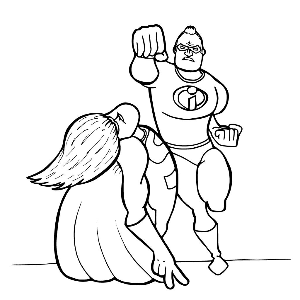 1024x1024 Mr. Incredible Robot Coloring Pages