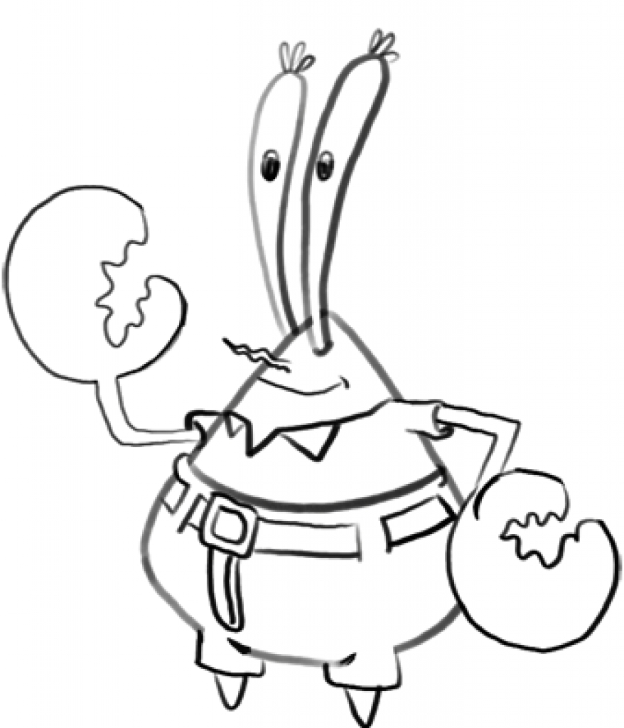 878x1024 Mr Krabs Coloring Pages