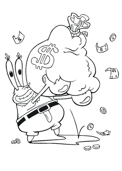 496x694 Mr Krabs Coloring Pages Sck Bobbob Squrepntscoloring Pges Mr Krabs