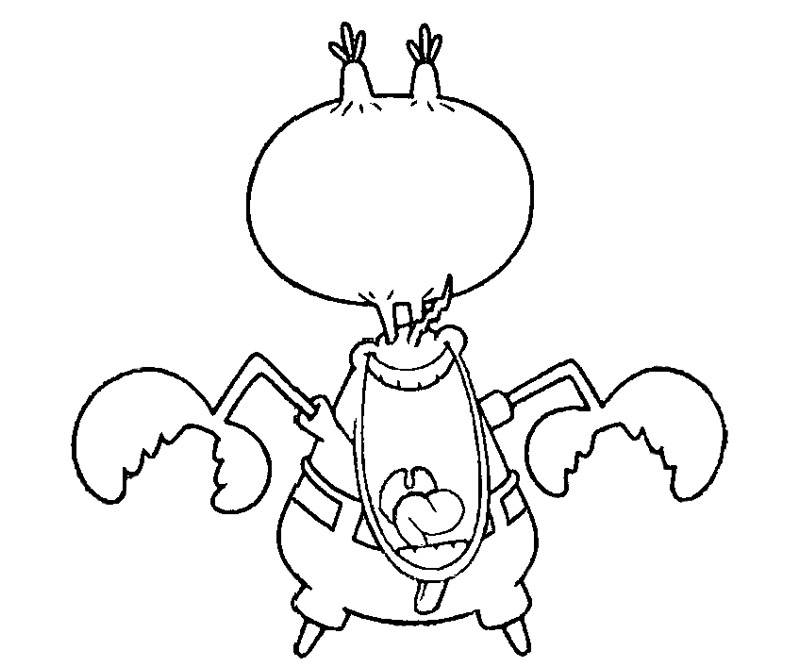 800x667 Spongebob Mr. Krabs Coloring Pages Printable