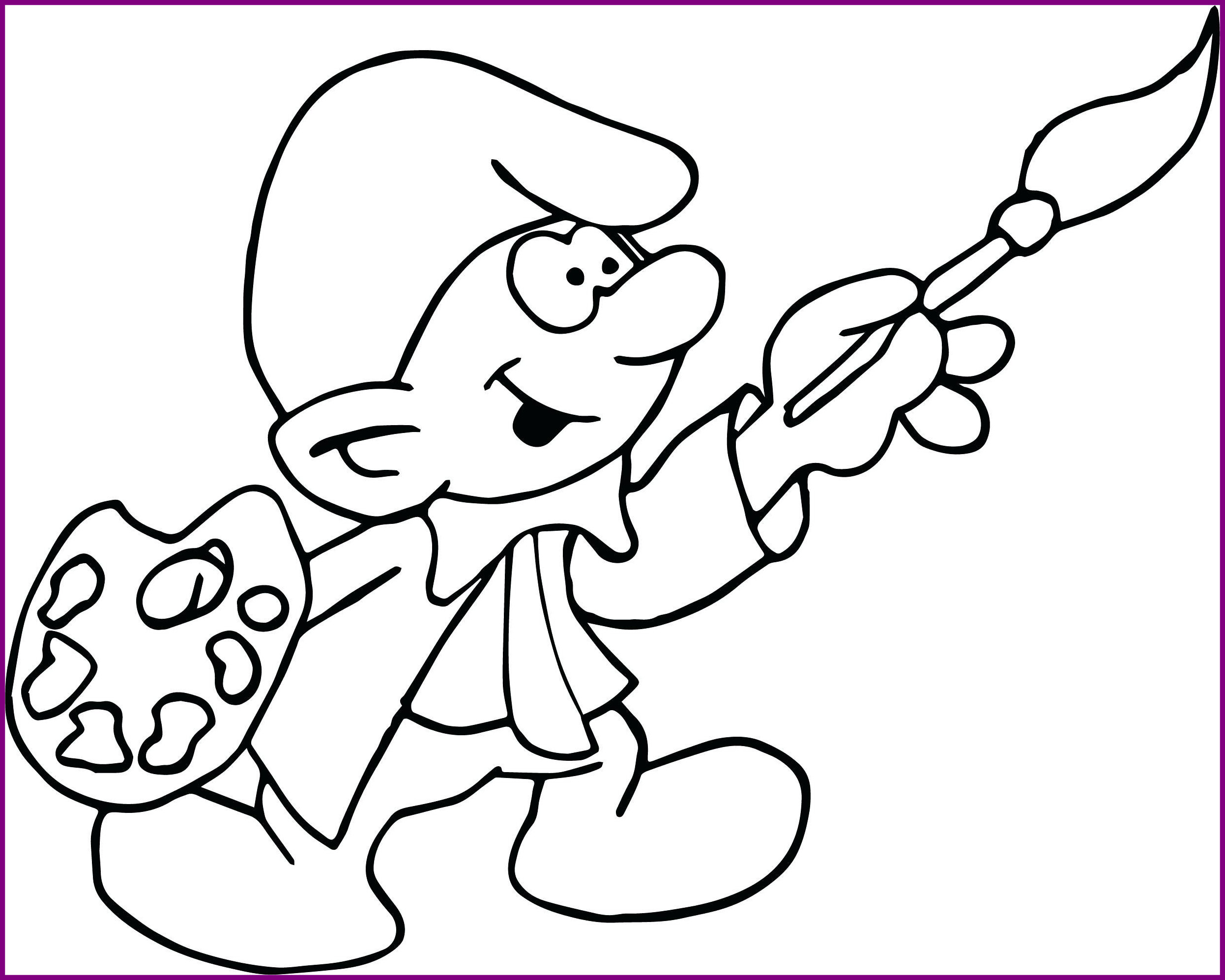 2492x1994 Marvelous Painter Smurf Story Coloring Page Mr Potato Head Toy