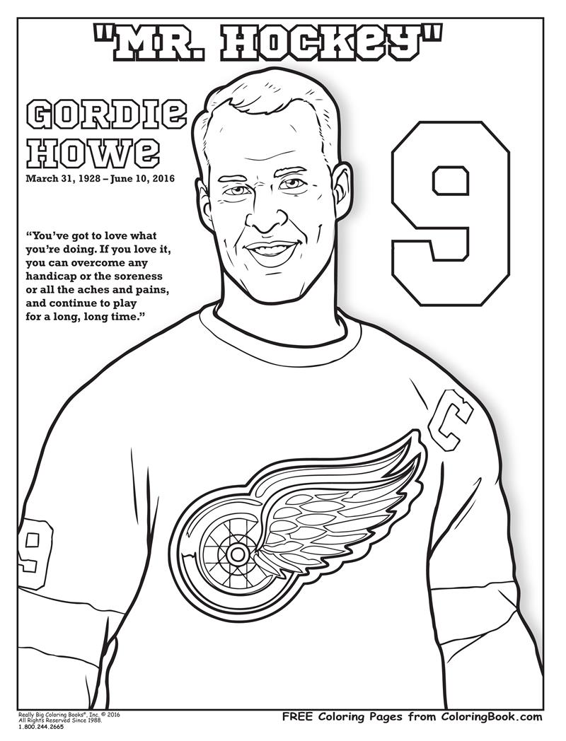 800x1048 Coloring Books Gordie Howe Free Online Coloring Page