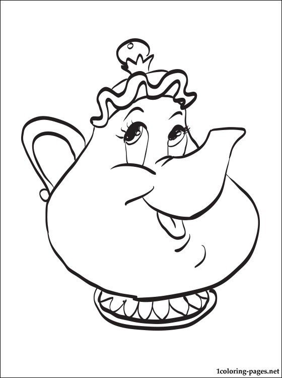 560x750 Beauty And The Beast Mrs. Potts Coloring Page