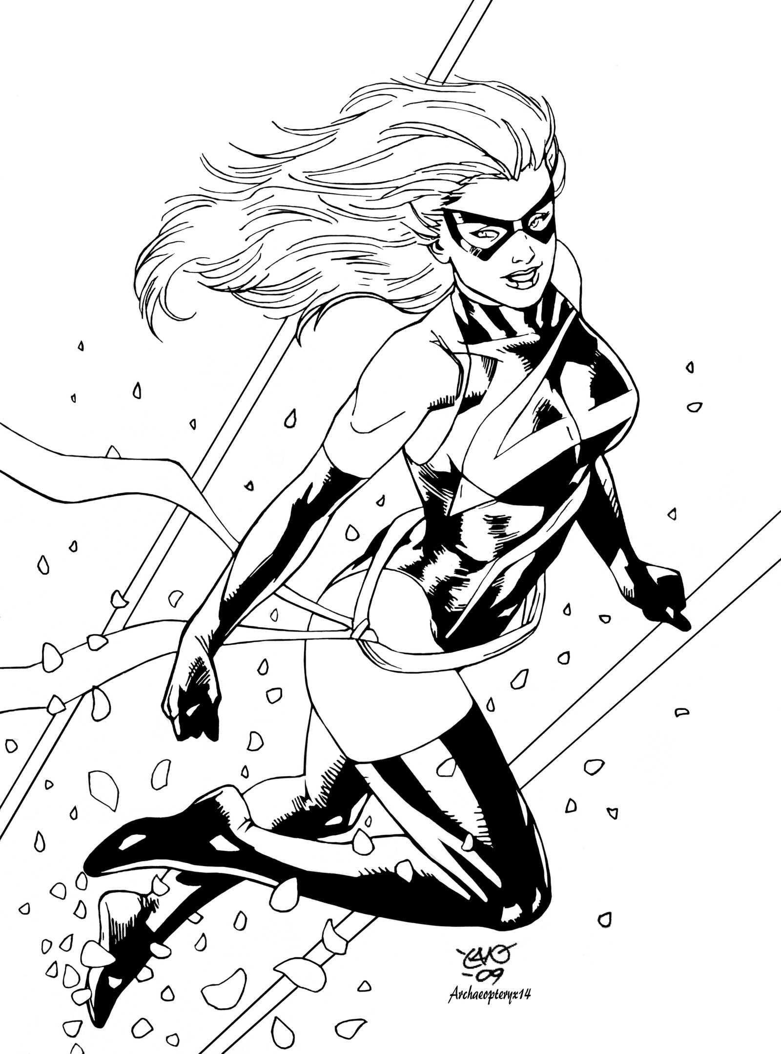 1600x2159 Fan Expo 2013 Ms. Marvel Pinup Sketch By Mechangel2002
