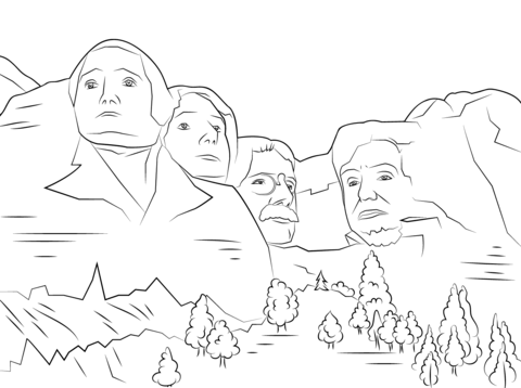 480x358 Mount Rushmore Coloring Page School Projects Mount