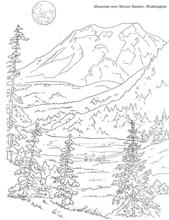 577x750 Mt Rushmore National Park Coloring Page