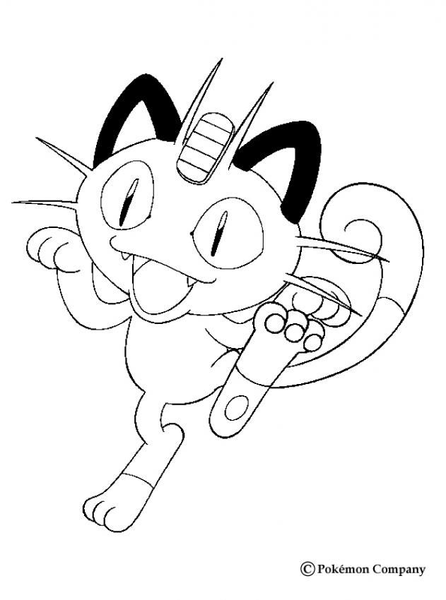 631x850 Meowth Scratch Cat Pokemon Coloring Page. More Pokemon Coloring