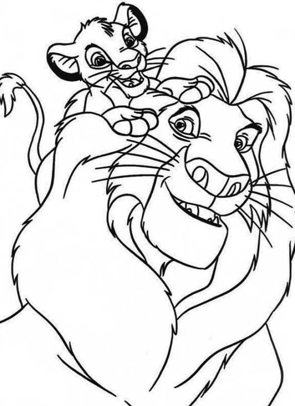 600x825 Simba And His Father Mufasa Coloring Page