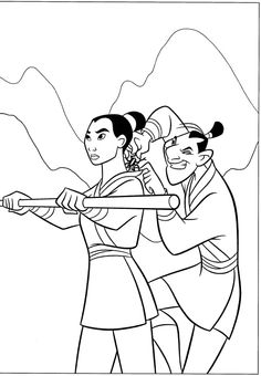 236x340 Mulan, Li Shang And Fa Zhou Coloring Page Wedding