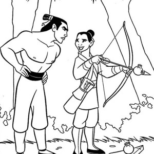 300x300 Mulan And Li Shang After The Battle Coloring Page Mulan And Li