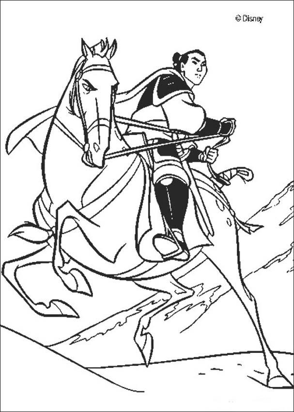 607x850 Mulan Coloring Pages