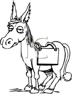 232x300 Page Of A Mule With A Sign On Its Side Clip Art Image