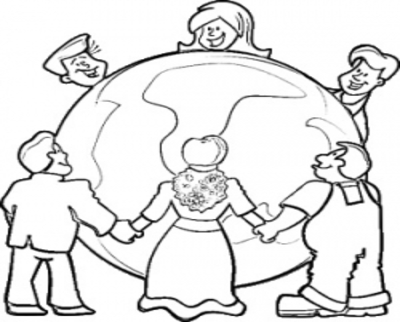 400x322 Multicultural Coloring Pages For Preschoolers Page Image Clipart