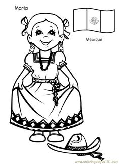 236x325 Free Printable Coloring Page Kids From Around The World 017