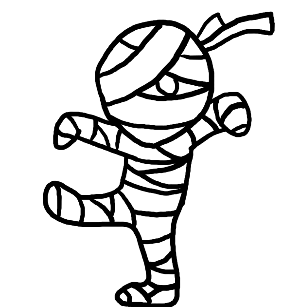 580x630 Mummy Coloring Pages Halloween Free Color For Kids