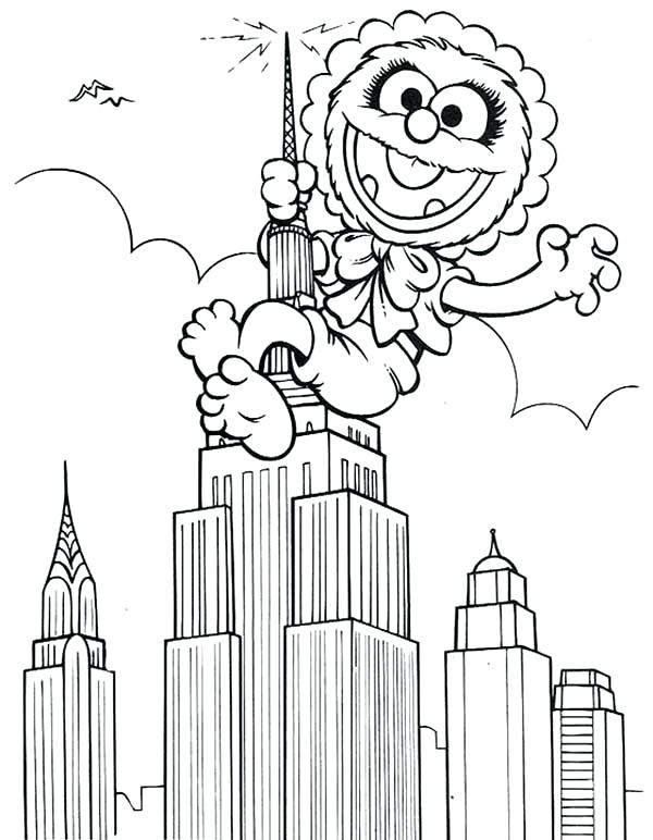 600x772 Muppet Babies Coloring Pages Babies Climb Empire State Like